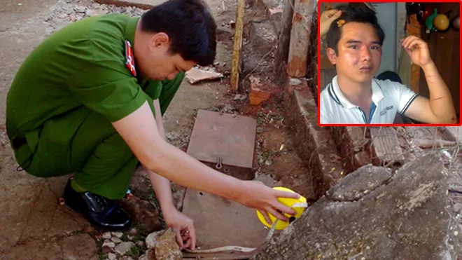 Công an thị xã Long Khánh đã thu được nắp bình xịt hơi cay tại hiện trường và anh Thống cùng với những vết thương sau vụ hành hung. Ảnh: Xuân Mai (VnExpress)