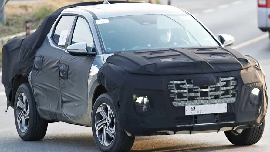 Bán tải Hyundai Santa Cruz lộ ảnh chạy thử mới