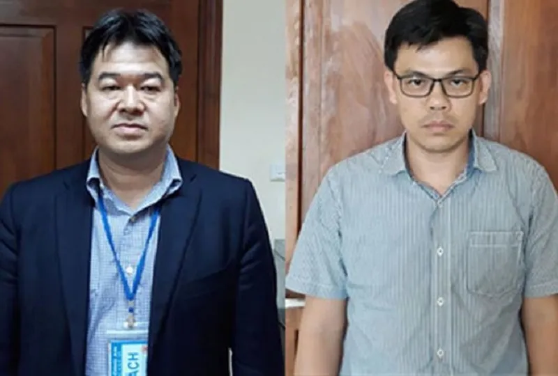 Các bị cáo Nguyễn Hoài Giang và Phạm Xuân Quang.