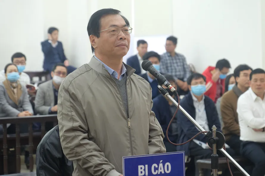 Bị cáo Vũ Huy Hoàng - cựu Bộ trưởng Bộ Công thương tại phiên toà sáng 7/1