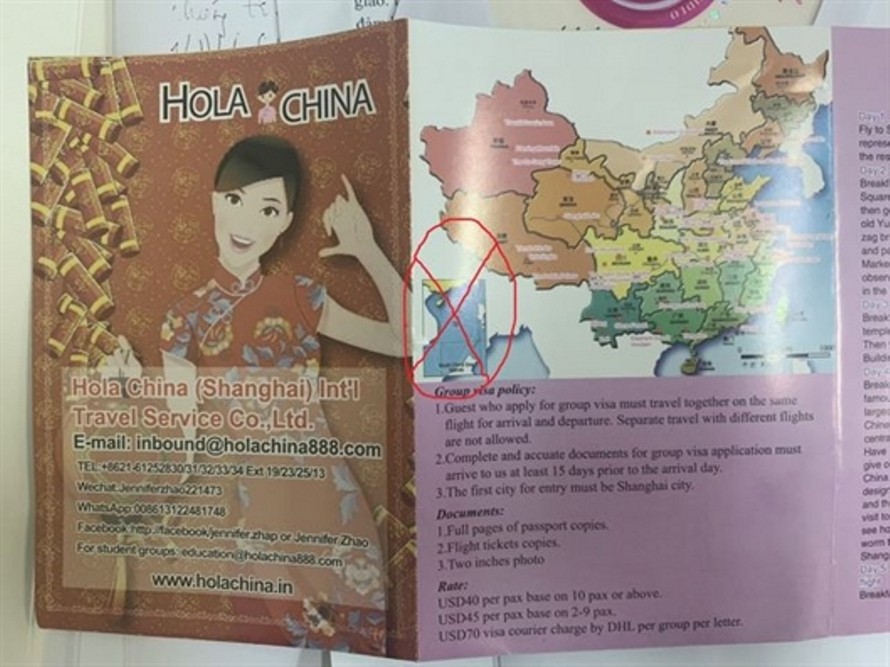 Nhiều ấn phẩm du lịch bị phát hiện có "đường lưỡi bò" 