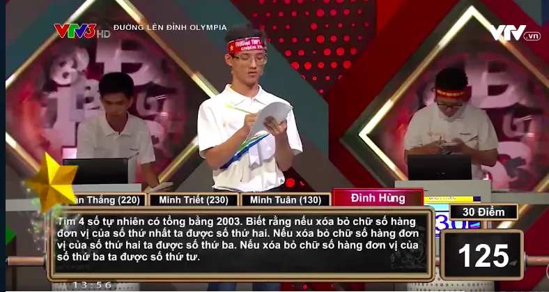 Câu hỏi tính toán 'hack não' thí sinh Đường lên đỉnh Olympia