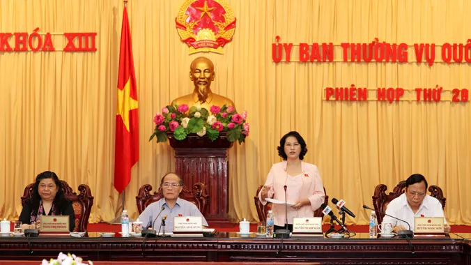 Phiên họp thứ 29 của Ủy ban Thường vụ Quốc hội. Ảnh: Lâm Khánh 