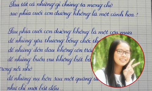 Nữ sinh lớp 11 khiến bạn bè phục lăn vì chữ đẹp ngỡ ngàng
