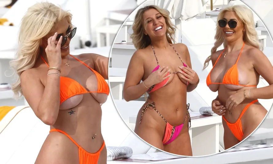 Đỏ mặt với áo tắm bé xíu lộ gần hết ngực của Chloe Ferry