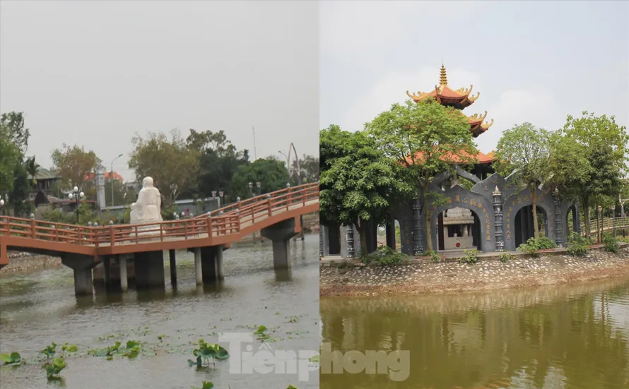 Thủy đình Di Lặc và lầu Quan Âm là hai trong số công trình mới được xây dựng tại di tích quốc gia chùa Đậu Ảnh: LỘC LIÊN 