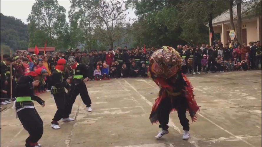 Múa sư tử mèo ở Lạng Sơn Ảnh: Duy Chiến