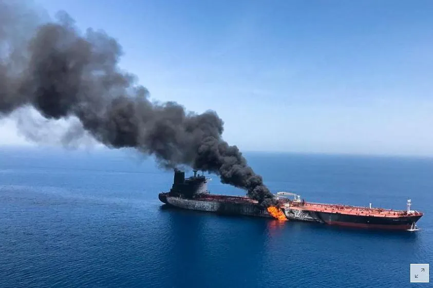 Mỹ cố gắng đổ lỗi cho Iran về vụ tấn công tàu dầu. Ảnh: Reuters