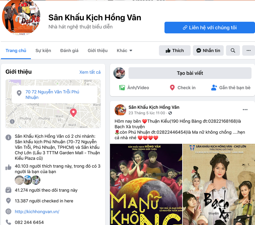 Từ trước đến nay, các nhà hát vẫn chỉ quảng bá tác phẩm trên nền tảng số thông qua Facebook 