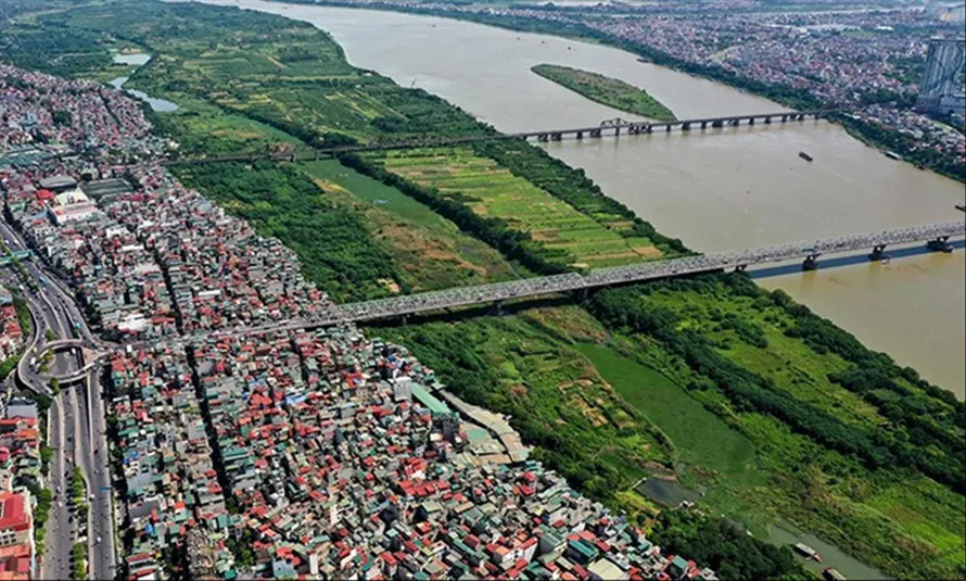 Khu vực dân cư ngoài bãi sông Hồng 
