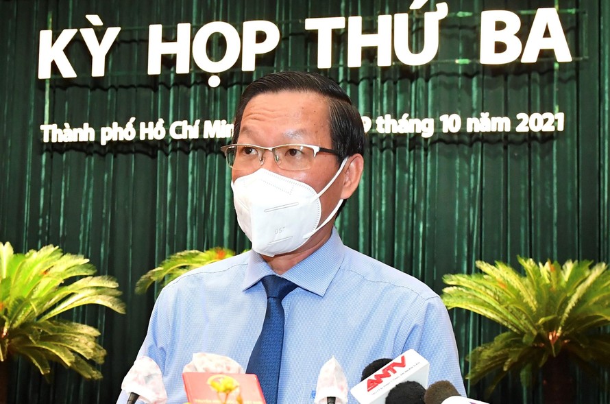 Chủ tịch UBND TPHCM Phan Văn Mãi phát biểu tại kỳ họp