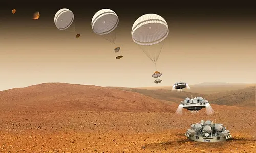 Mô phỏng quá trình đổ bộ của robot Schiaparelli. Ảnh: ESA.
