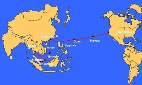 Đường đi của tuyến cáp AAG. (Nguồn: Internet)