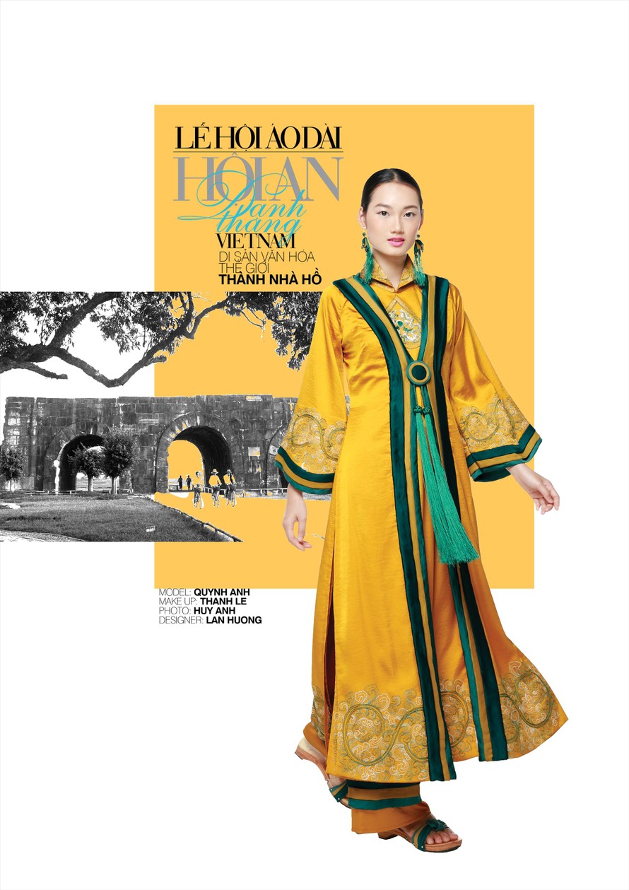 Mẫu của NTK Lan Hương, lấy cảm hứng từ Di sản Thế giới Thành nhà Hồ