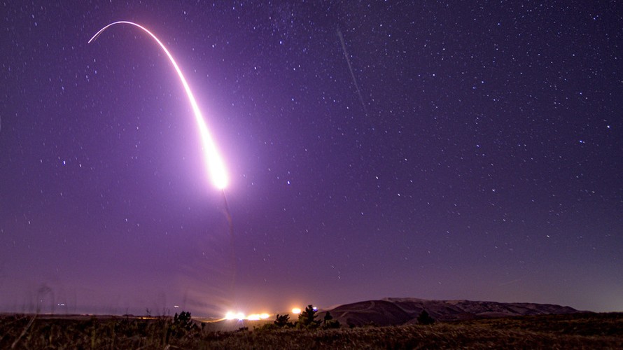 Một vụ phóng tên lửa đạn đạo liên lục địa Minuteman III. Ảnh: Không quân Mỹ