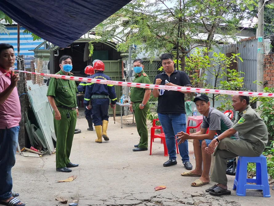 Lực lượng chức năng phong tỏa hiện trường.