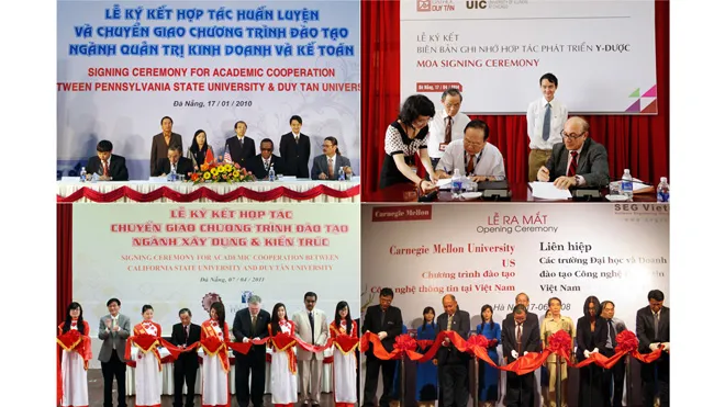 ĐH Duy Tân ký kết với nhiều trường đại học danh tiếng thế giới mang các chương trình đào tạo chất lượng cho sinh viên Duy Tân 