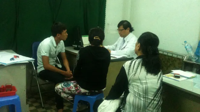 Trong phòng khám bệnh trầm cảm.