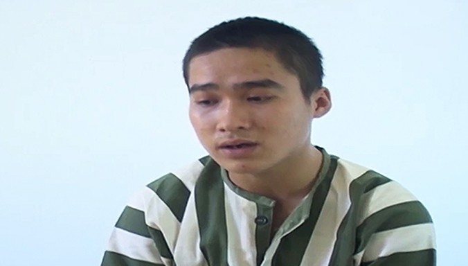 Đối tượng Lương Văn Thành tại cơ quan công an.