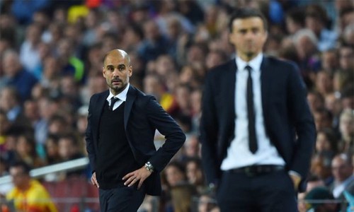 Pep từng thua khi dẫn dắt Bayern đối đầu với Barca của Luis Enrique ở bán kết Champions League 2014-2015. Ảnh: Reuters.