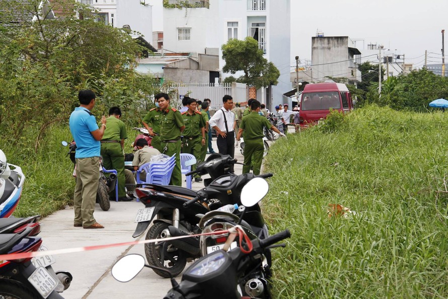 Khu vực tìm thấy thi thể bé trai sơ sinh.