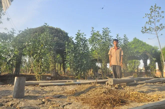 Khu vực ông Bỉ dựng chòi chứa vật tư nuôi trồng và nuôi nhốt vịt.