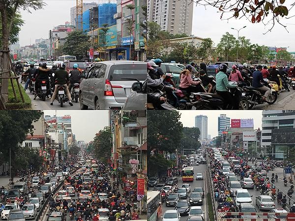 Những ngày giáp Tết, giao thông Hà Nội rơi vào cảnh "thập diện mai phục"