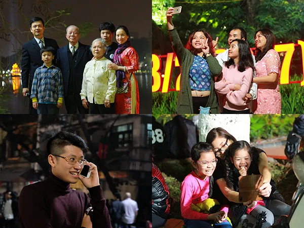 Không pháo hoa, giao thừa Hà Nội vẫn bừng sáng với những nụ cười