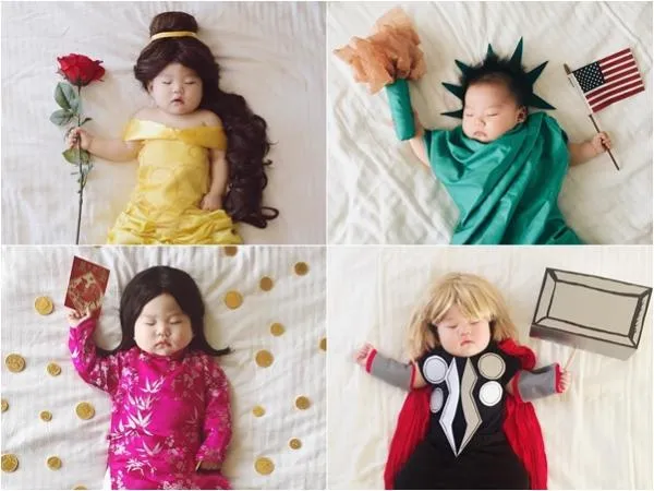 Em bé "cosplay": Khi giấc ngủ của bé trở thành niềm vui của mẹ