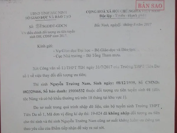 Lạng Sơn: Sơ suất trong quá trình làm hồ sơ, nam sinh mất cơ hội vào Đại học