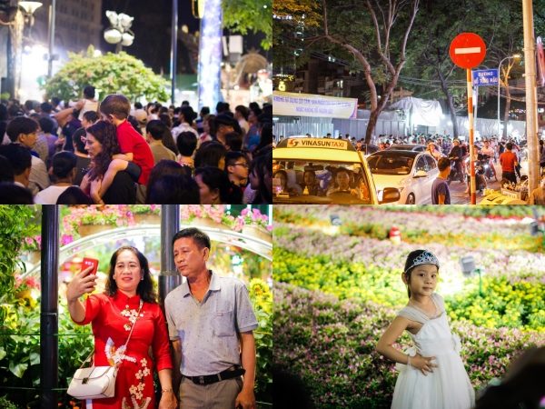 TP.HCM: Hàng ngàn người chen chúc trên đường hoa Nguyễn Huệ đêm khai mạc