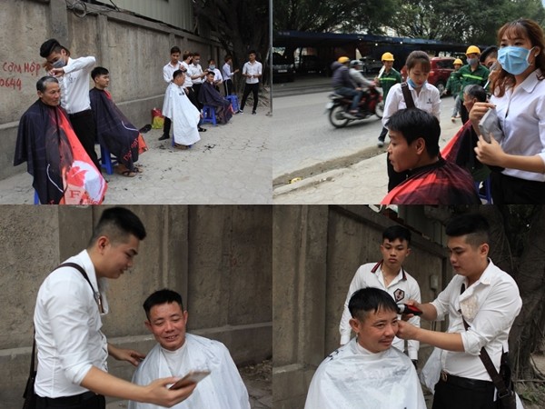 Tiệm cắt tóc 0 đồng cho người lao động nghèo, sinh viên, công nhân… trên vỉa hè Hà Nội