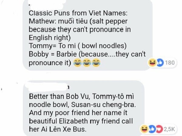 Cười ngất với những phiên bản Việt hóa siêu độc đáo của tên tiếng Anh!
