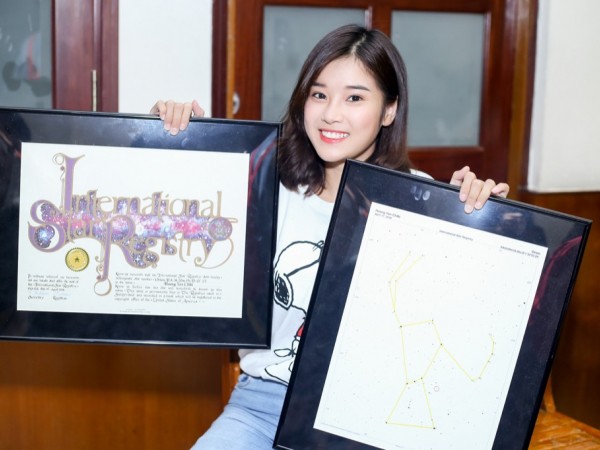 Hoàng Yến Chibi xúc động khi được fan từ Mỹ gửi tặng ngôi sao mang tên mình