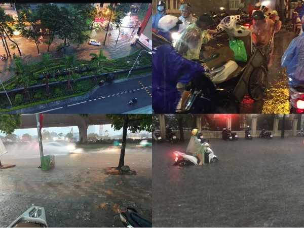 Mưa lớn bất ngờ đổ bộ, Hà Nội bây giờ "phố cũng như sông"