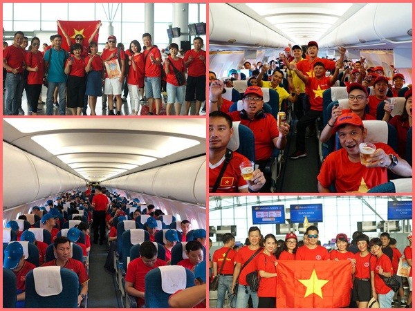 Thuê máy bay chở cả đoàn sang Indonesia cổ vũ Olympic Việt Nam