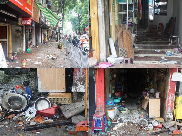 Hà Nội: Ngổn ngang hiện trường vụ cháy 9 ngôi nhà trên đường Đê La Thành