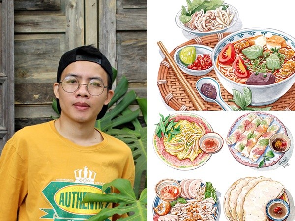 Chàng trai 9X đam mê "nấu ăn trên giấy" với hơn 200 bức vẽ về món ăn Việt Nam