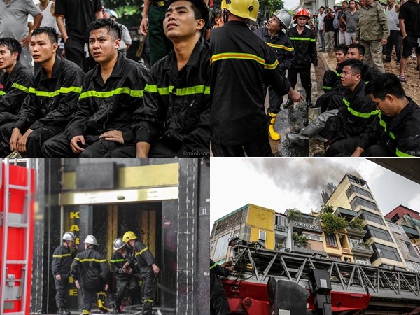 Cháy lớn ở Hà Nội: Xúc động những hình ảnh người lính cứu hỏa nỗ lực dập lửa 