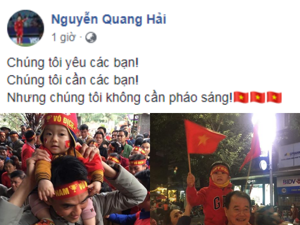 Tiến Dũng, Quang Hải, Đức Chinh đồng loạt kêu gọi fan "nói không" với pháo sáng