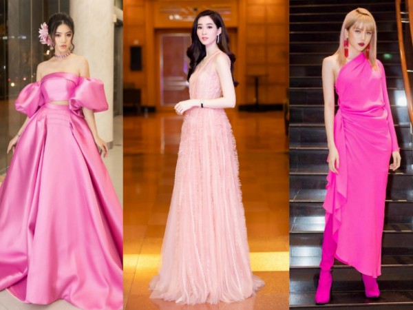 Những bộ váy hồng nổi bật trên thảm đỏ showbiz Việt đầu năm 2019