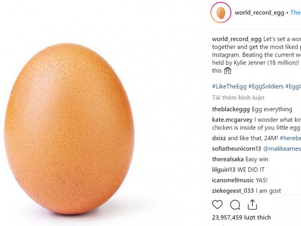 Không thể tin được, tấm ảnh một... quả trứng phá kỷ lục của Kylie Jenner trên Instagram