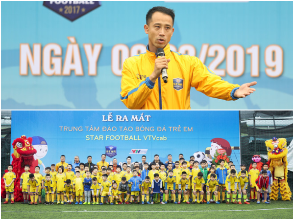 Cựu tuyển thủ quốc gia Vũ Như Thành dẫn dắt các cầu thủ nhí tại Hà Nội