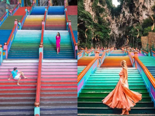 12 năm xuất hiện 1 lần, bậc thang cầu vồng ở "thánh địa tôn giáo Hindu" trở thành "hot-trend"
