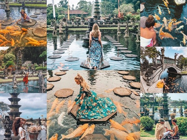 Hồ cá chép ở Bali trở thành điểm "sống ảo" thu hút giới trẻ