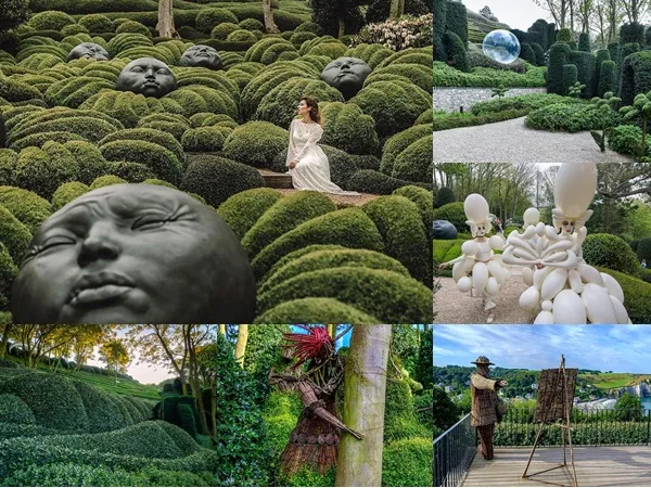 Khu vườn kỳ dị hút khách nhờ những viên đá mặt người khổng lồ