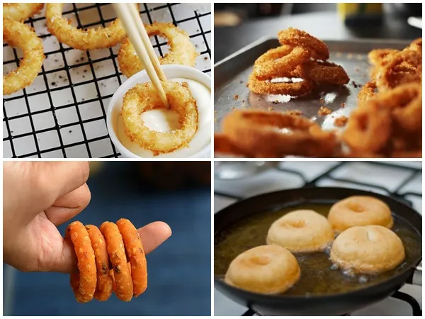Vị ngon khác nhau nhưng các món chiên này đều có hình chiếc nhẫn đẹp mắt
