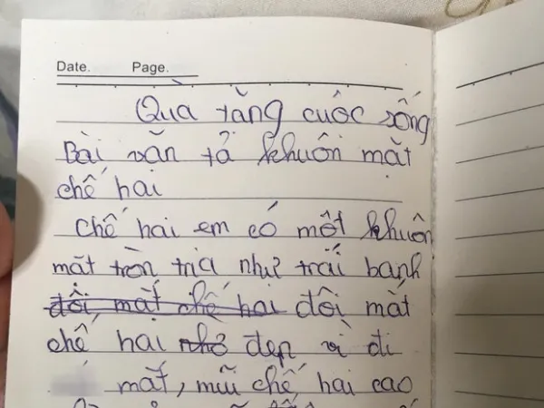 Cười ngất với bài văn tả chị gái của tween: "Khuôn mặt tròn như trái banh, mắt, mũi đã đi sửa"